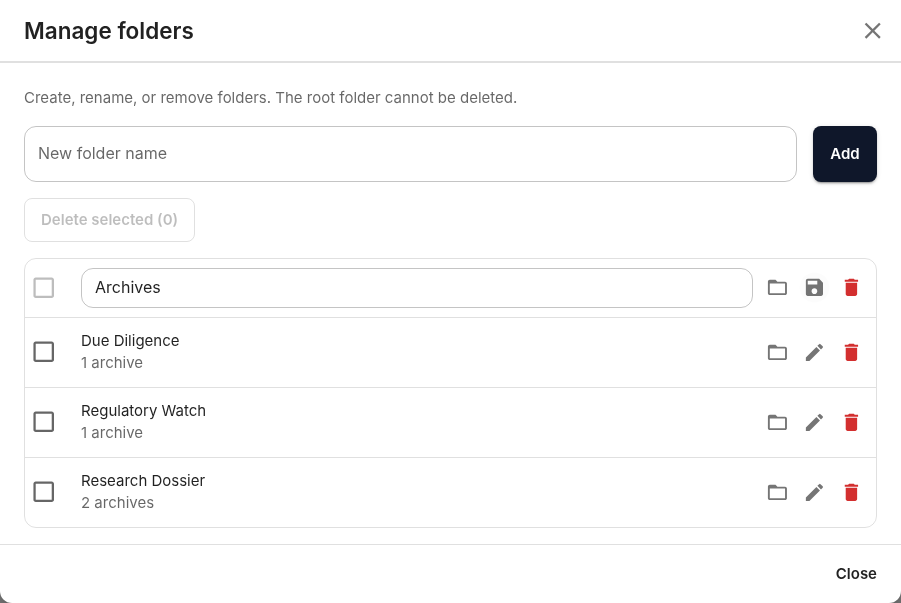 Folder rename mode