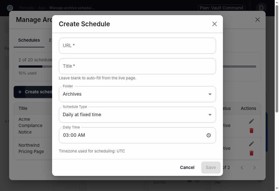 Auto-archive editor