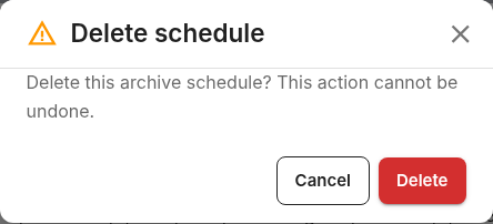 Stopping a schedule does not delete past archives