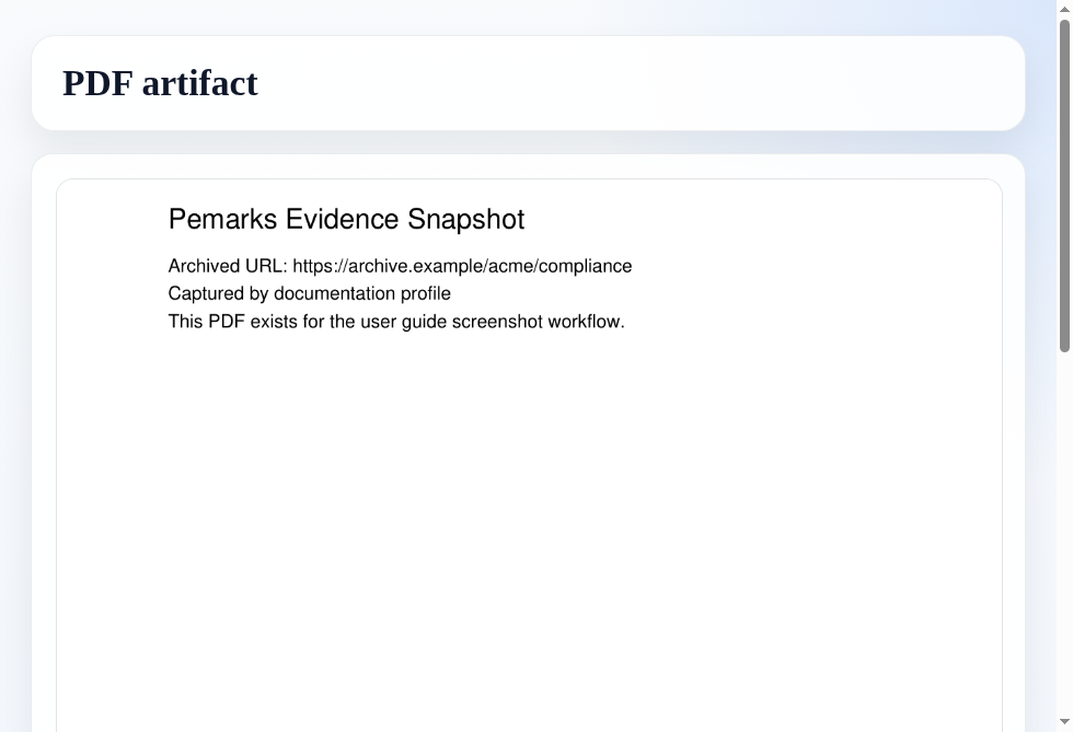 PDF artifact view